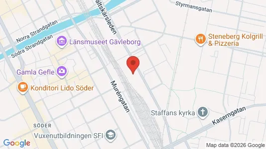 Kontorslokaler att hyra i Gävle - kort over placeringen