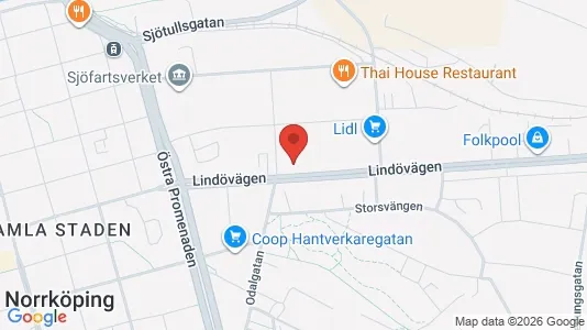Industrilokaler att hyra i Norrköping - kort over placeringen