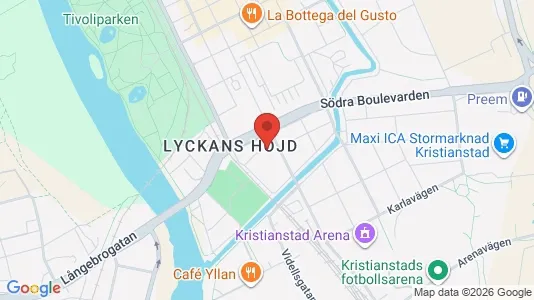 Kontorslokaler att hyra i Kristianstad - kort over placeringen