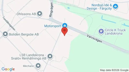 Industrilokaler att hyra i Landskrona - kort over placeringen