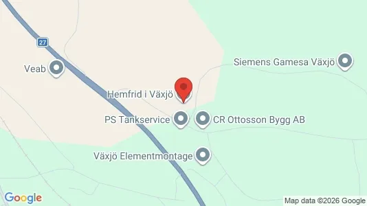 Kontorslokaler att hyra i Växjö - kort over placeringen