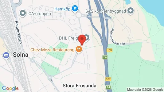 Kontorslokaler att hyra i Solna - kort over placeringen