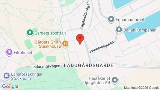 Kontorslokaler att hyra i Gärdet/Djurgården - kort over placeringen