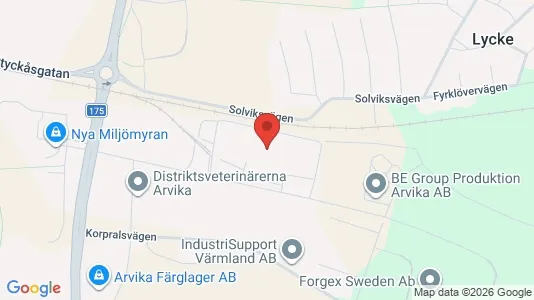 Industrilokaler att hyra i Arvika - kort over placeringen