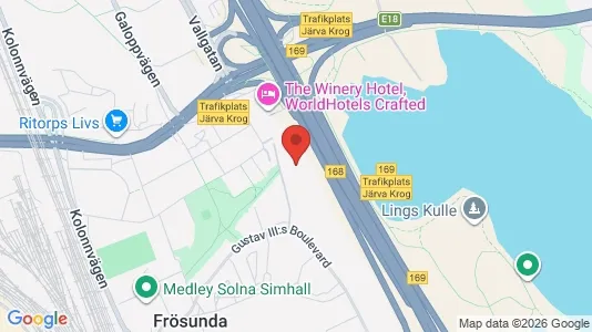 Kontorslokaler att hyra i Solna - kort over placeringen