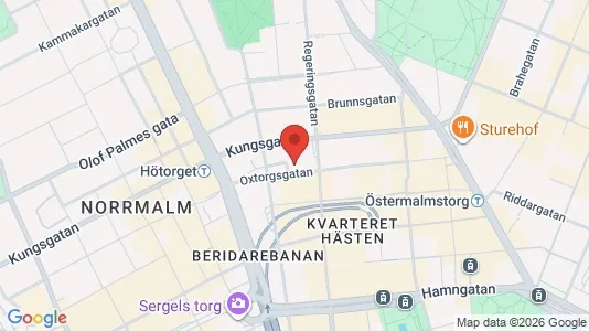 Kontorslokaler att hyra i Stockholm Innerstad - kort over placeringen