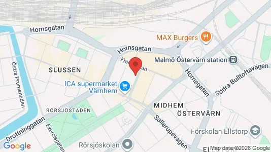 Kontorslokaler att hyra i Malmö Centrum - kort over placeringen