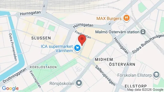 Kontorslokaler att hyra i Malmö Centrum - kort over placeringen