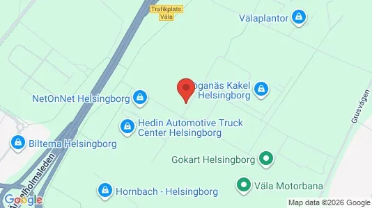 Industrilokaler att hyra i Helsingborg - kort over placeringen
