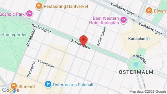 Kontorslokaler att hyra i Östermalm - kort over placeringen