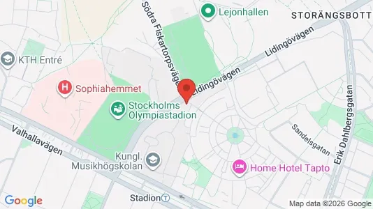Kontorslokaler att hyra i Gärdet/Djurgården - kort over placeringen