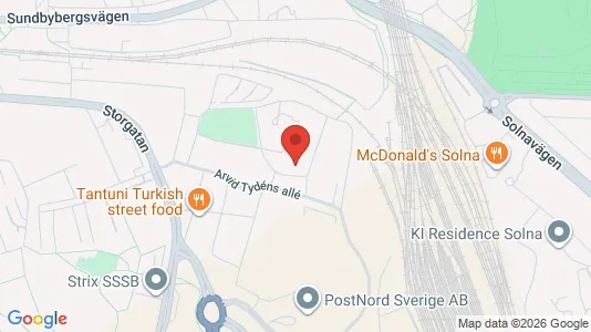 Industrilokaler att hyra i Solna - kort over placeringen