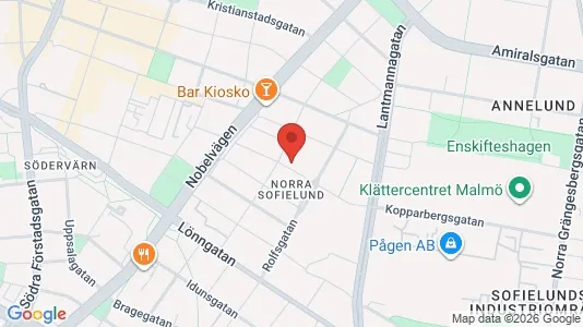 Kontorslokaler att hyra i Sofielund - kort over placeringen
