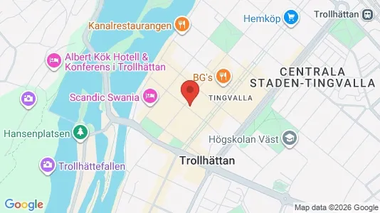 Kontorslokaler att hyra i Trollhättan - kort over placeringen