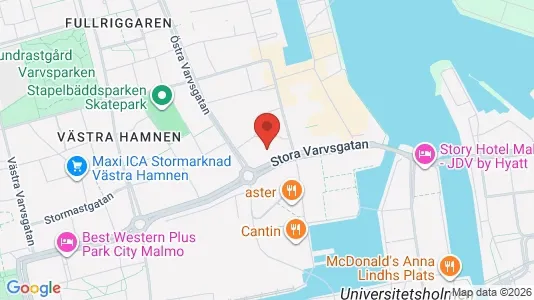 Kontorslokaler att hyra i Malmö Centrum - kort over placeringen