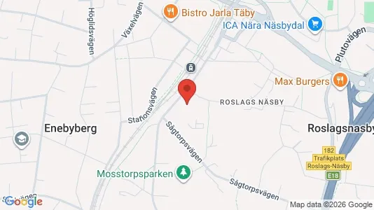 Kontorslokaler att hyra i Täby - kort over placeringen
