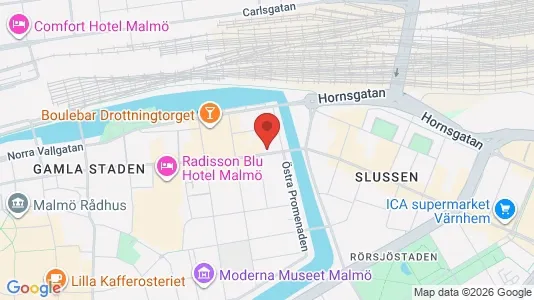 Kontorslokaler att hyra i Malmö Centrum - kort over placeringen