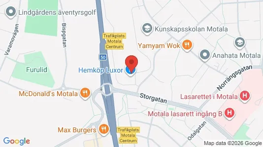 Industrilokaler att hyra i Motala - kort over placeringen