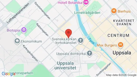 Kontorslokaler att hyra i Uppsala - kort over placeringen