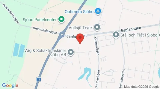Industrilokaler att hyra i Sjöbo - kort over placeringen