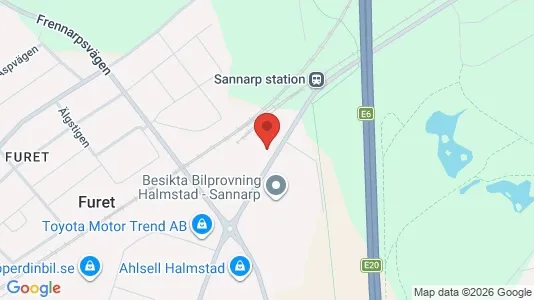 Industrilokaler att hyra i Halmstad - kort over placeringen