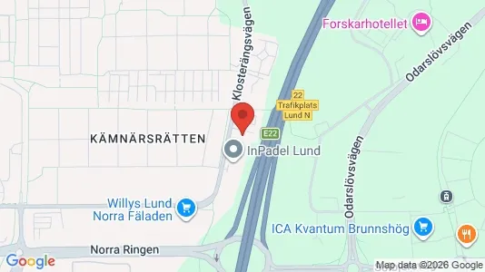 Kontorslokaler att hyra i Lund - kort over placeringen