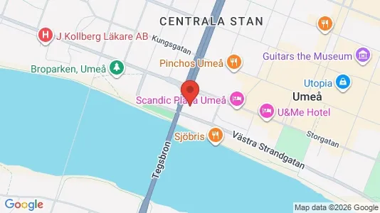 Kontorslokaler att hyra i Umeå - kort over placeringen