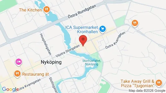 Kontorslokaler att hyra i Nyköping - kort over placeringen