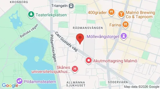 Kontorslokaler att hyra i Malmö Centrum - kort over placeringen