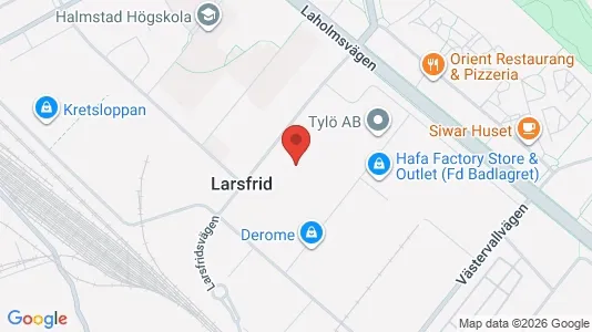 Lagerlokaler att hyra i Halmstad - kort over placeringen