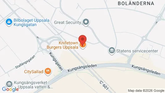 Kontorslokaler att hyra i Uppsala - kort over placeringen