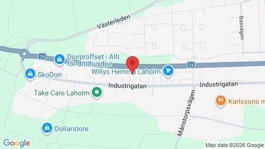 Kontorslokaler att hyra i Laholm - kort over placeringen