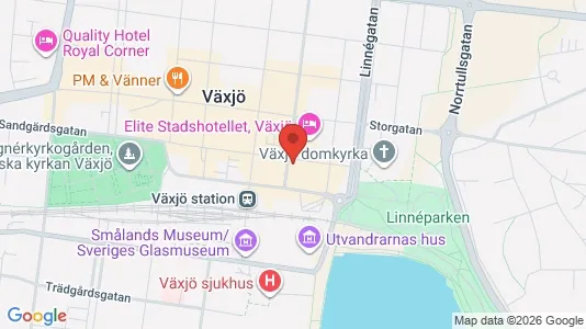 Kontorslokaler att hyra i Växjö - kort over placeringen