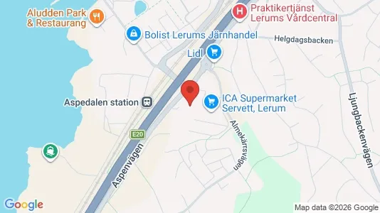 Kontorslokaler att hyra i Lerum - kort over placeringen
