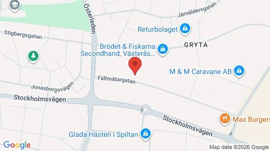 Industrilokaler att hyra i Västerås - kort over placeringen