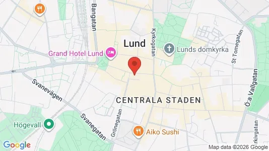 Kontorslokaler att hyra i Lund - kort over placeringen