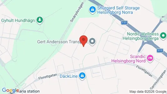 Industrilokaler att hyra i Helsingborg - kort over placeringen