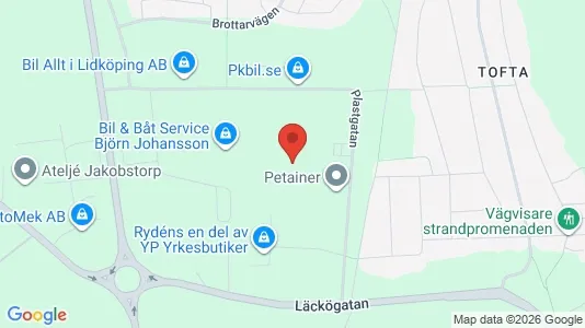 Lagerlokaler att hyra i Lidköping - kort over placeringen