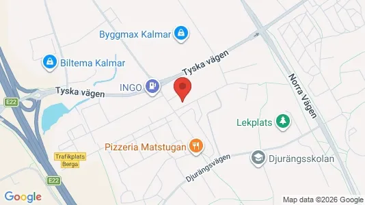 Lagerlokaler att hyra i Kalmar - kort over placeringen