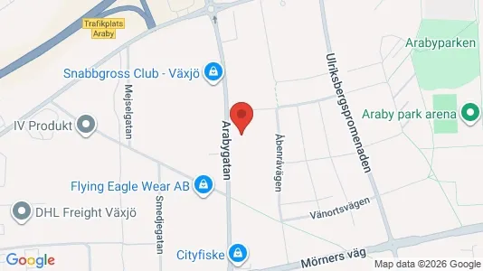 Kontorslokaler att hyra i Växjö - kort over placeringen