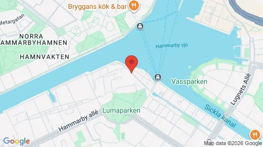Kontorslokaler att hyra i Hammarbyhamnen - kort over placeringen