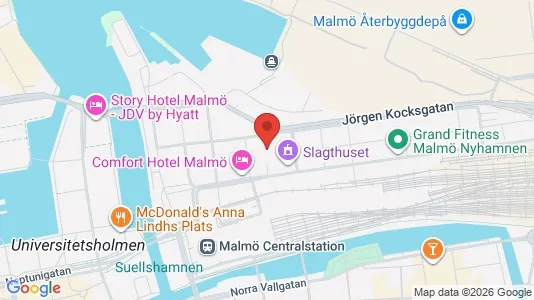 Kontorslokaler att hyra i Malmö Centrum - kort over placeringen
