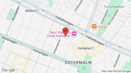 Kontorslokaler att hyra i Östermalm - kort over placeringen