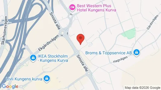 Kontorslokaler att hyra i Huddinge - kort over placeringen