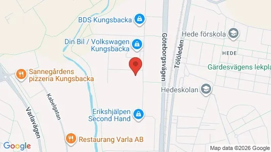 Industrilokaler att hyra i Kungsbacka - kort over placeringen