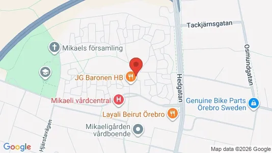 Kontorslokaler att hyra i Örebro - kort over placeringen