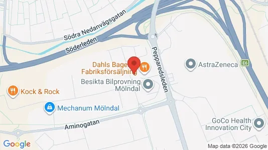 Kontorslokaler att hyra i Mölndal - kort over placeringen