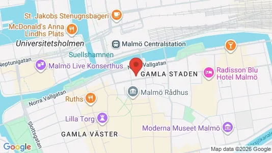 Kontorslokaler att hyra i Malmö Centrum - kort over placeringen