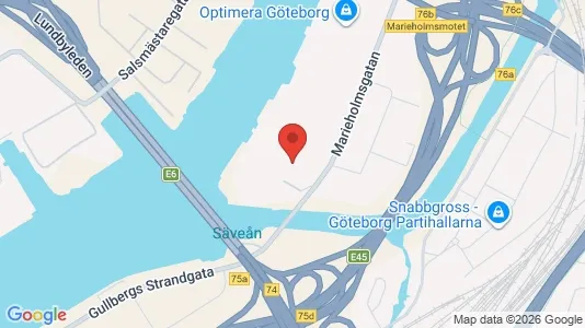 Kontorslokaler att hyra i Göteborg Östra - kort over placeringen