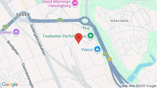 Kontorslokaler att hyra i Helsingborg - kort over placeringen